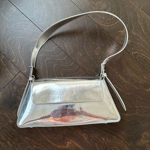 zara silver bag